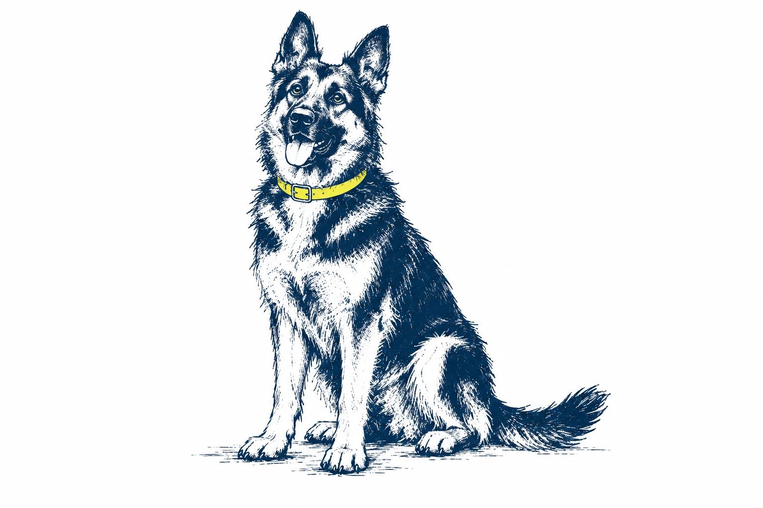 An alert German shepherd